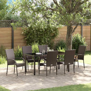 Set da Pranzo per Giardino 7 pcs Marrone 3379398
