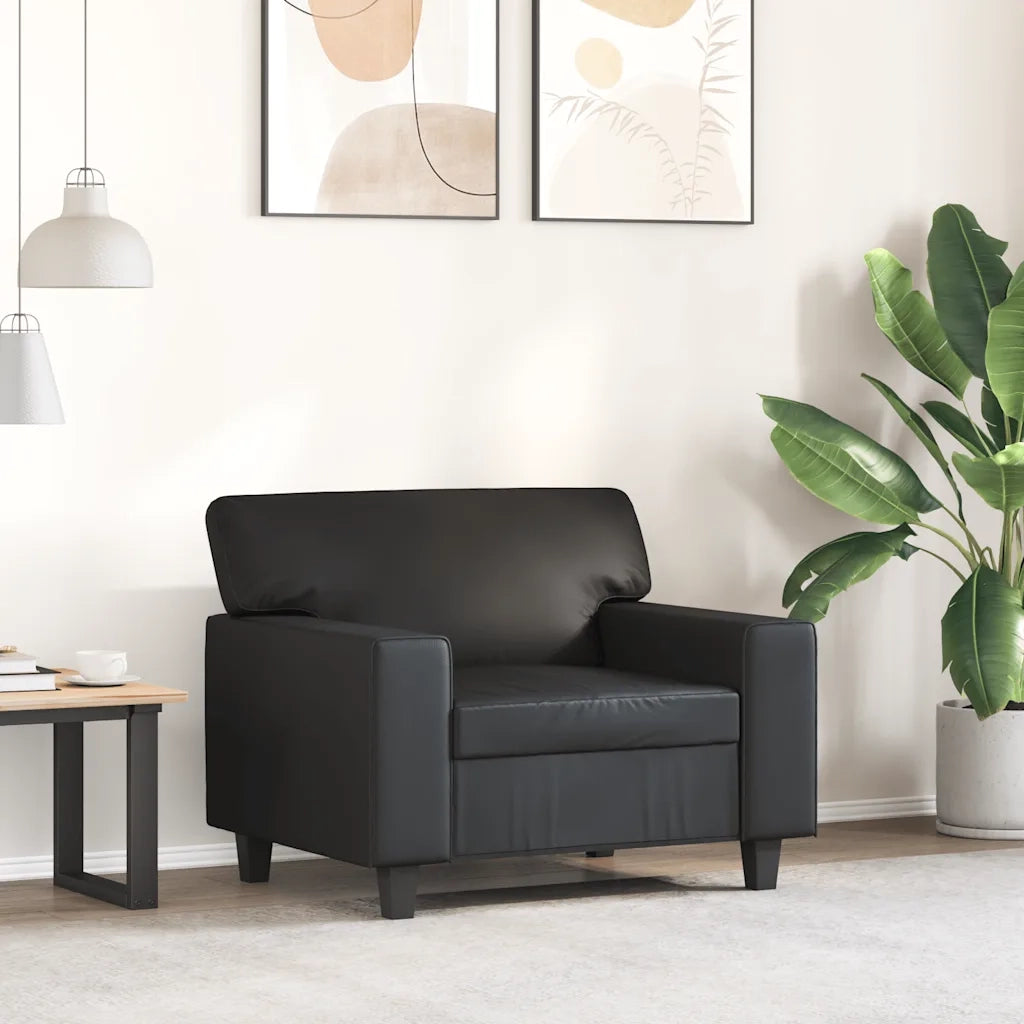 Divano Sedia-Poltrona Nera 60 cm in Similpelle 803624