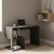Acan, Scrivania 2 Ripiani Made in Italy, 100x50x78h cm Grigio Ardesia