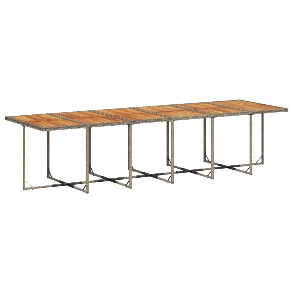 Set da Pranzo da Giardino 13pz con Cuscini Grigio in Polyrattan 3277717