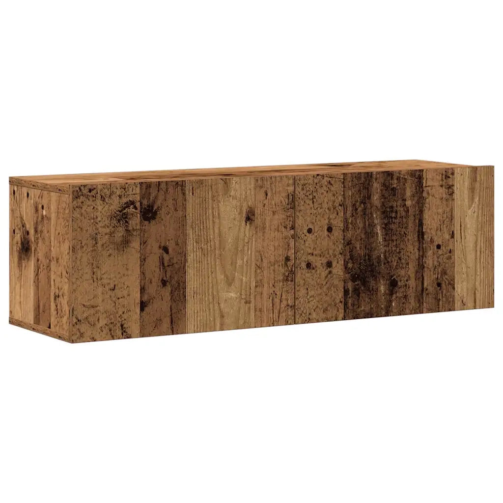 Set Mobile TV 4 pz Montato a Parete Legno Antico in Truciolato 3329017