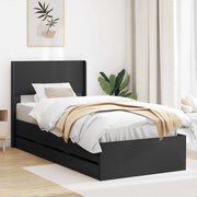Struttura del letto con stoccaggio e testata Nero 90 x 200 cm 3414336
