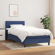 Giroletto a Molle con Materasso-Struttura Letto Blu 90x200 cm inTessuto 683572