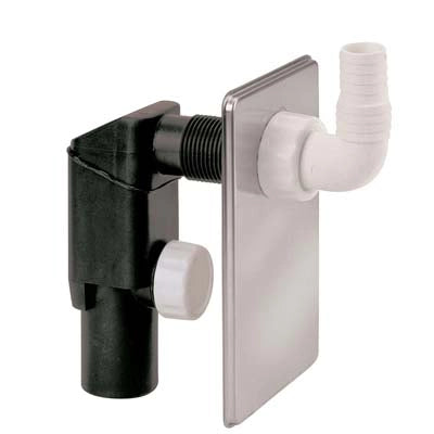 SIFONE PP LAVATRICE AD INCASSO - PP BIANCO/PIASTRA INOX MM 40- 5 pezzi