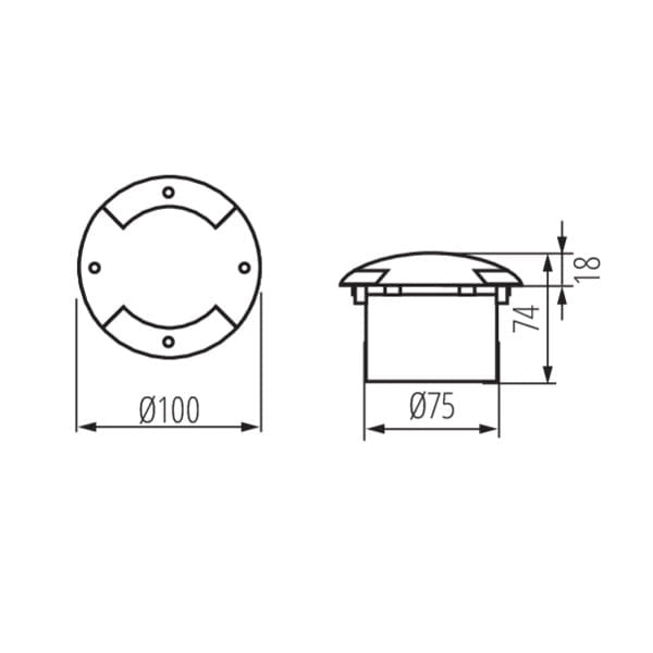 Faretto da incasso a terra Kanlux ROGER 7281 LED 1W IP66