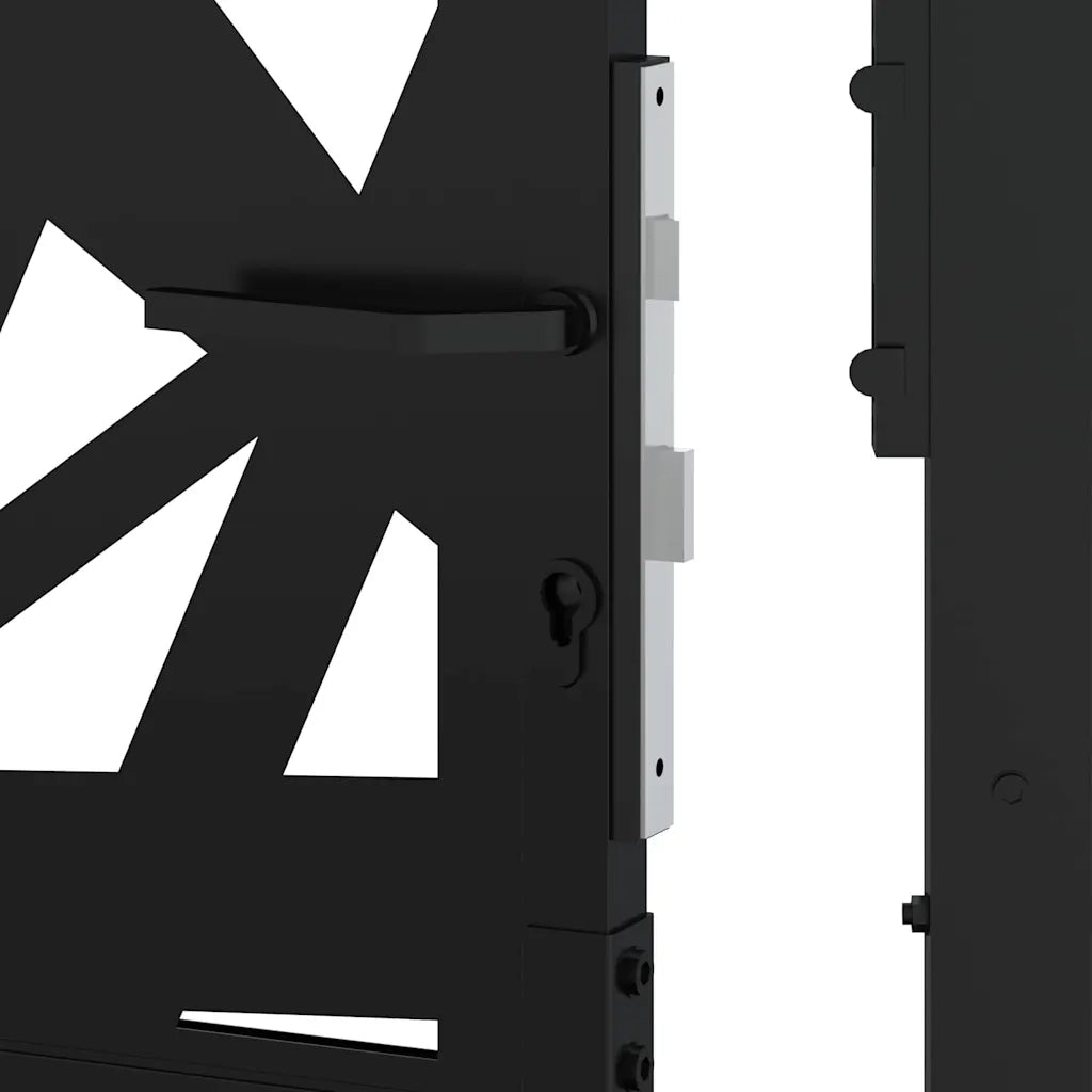 vidaXL Cancello Giardino Nero 105x180 cm in Acciaio Design Leggero