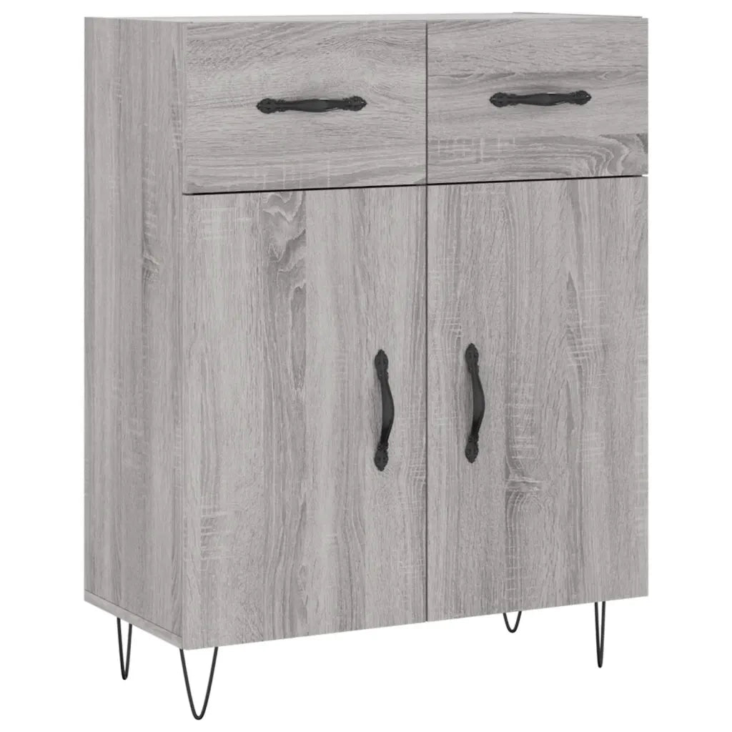 Credenza-Buffet-Armadio da cucina Grigio Sonoma 69,5x34x180 cm in Legno Multistrato 526399
