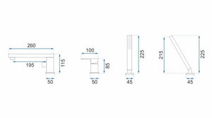 Rubinetto Da Vasca Rea Glen Black In Tre Parti