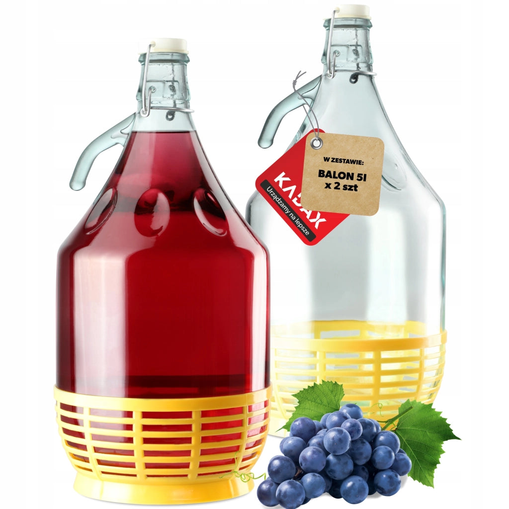 Bottiglia da vino KADAX 5L Palloncino Signora in un Cestino Bottiglia da vino + Tappo 2 pezzi