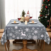 Tavolino Coprente - Lavabile - Grigio - Natale - 140 x 140 cm - Tela Decorativa in Poliestere Viscosa - Copertura per Tavolo