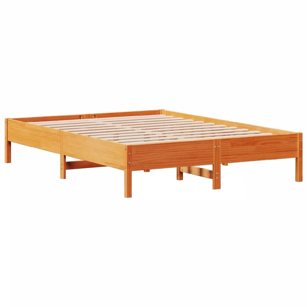 Letto senza Materasso-Struttura Letto Marrone Cera 150x200 cm in Legno di Pino 386169