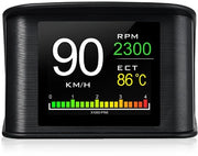 Gittiere - Dimensioni 6,8x7,3x4,6 cm - Auto - Interfaccia OBD - Funzioni di Allarme Multiple - Display a Schermo In Alto - Gittiere Auto - 12 Funzioni Principali - Display a Schermo In Alto - Gittiere Auto HUD - Adatto Per Più Modalità Di Guida - Nero
