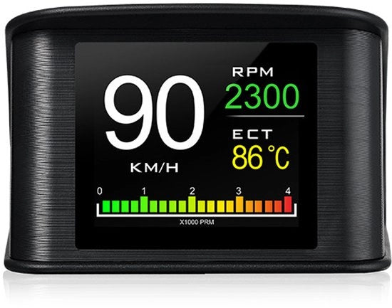 Gittiere - Dimensioni 6,8x7,3x4,6 cm - Auto - Interfaccia OBD - Funzioni di Allarme Multiple - Display a Schermo In Alto - Gittiere Auto - 12 Funzioni Principali - Display a Schermo In Alto - Gittiere Auto HUD - Adatto Per Più Modalità Di Guida - Nero
