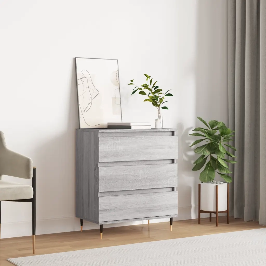 Credenza-Buffet-Armadio da cucina Grigio Sonoma 60x35x70 cm in Legno Multistrato 352266