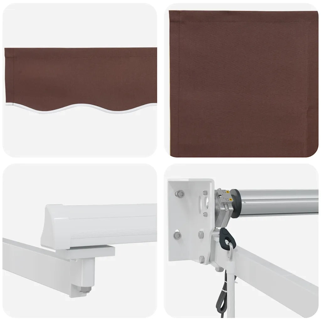 vidaXL Tenda da Sole Retrattile Automatica Marrone 450x300 cm