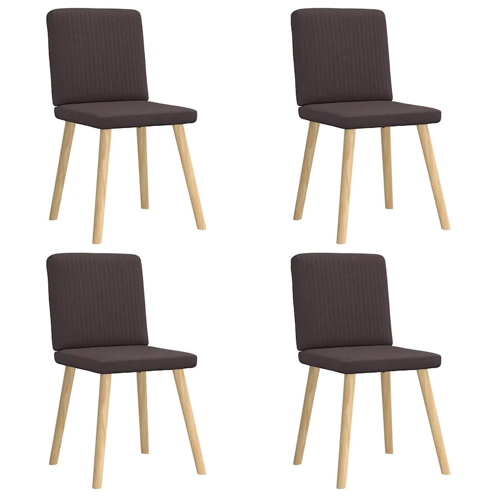 Sedie da Pranzo 4 pz Marrone Scuro in Tessuto 3315301