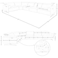 Divano angolare relax modulare in pelle marrone