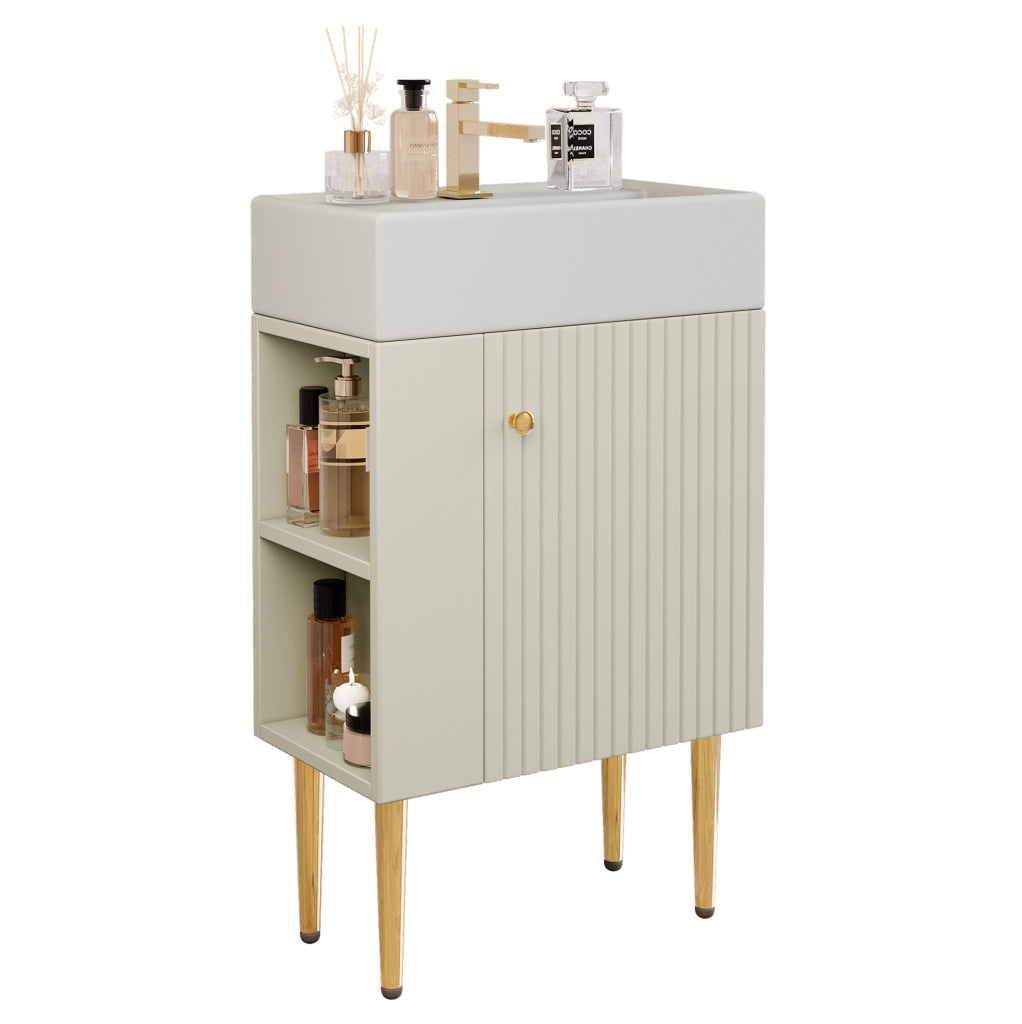 Mobile bagno con lavabo integrato 55 cm; bianco; in MDF