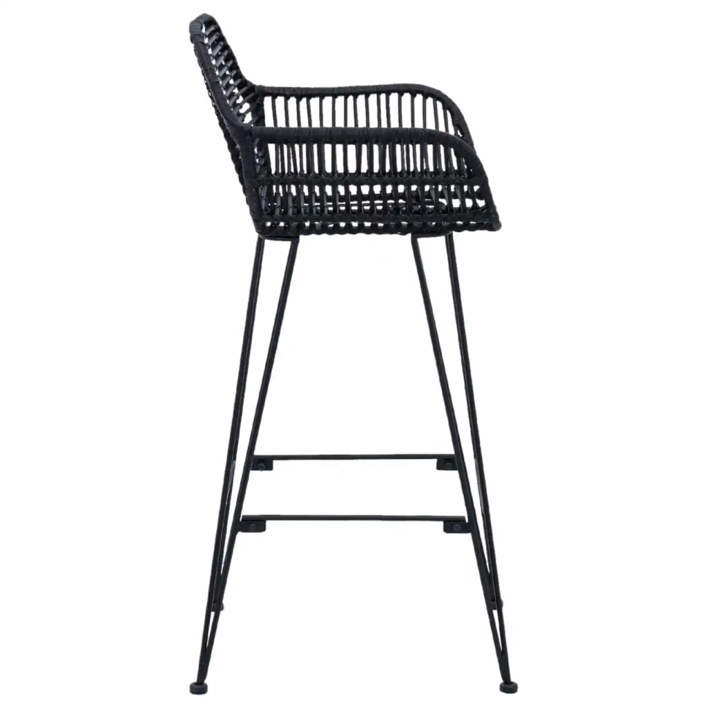 Sedia da Bar 2 pcs 55 x 52 x 92 cm Rattan e Ferro