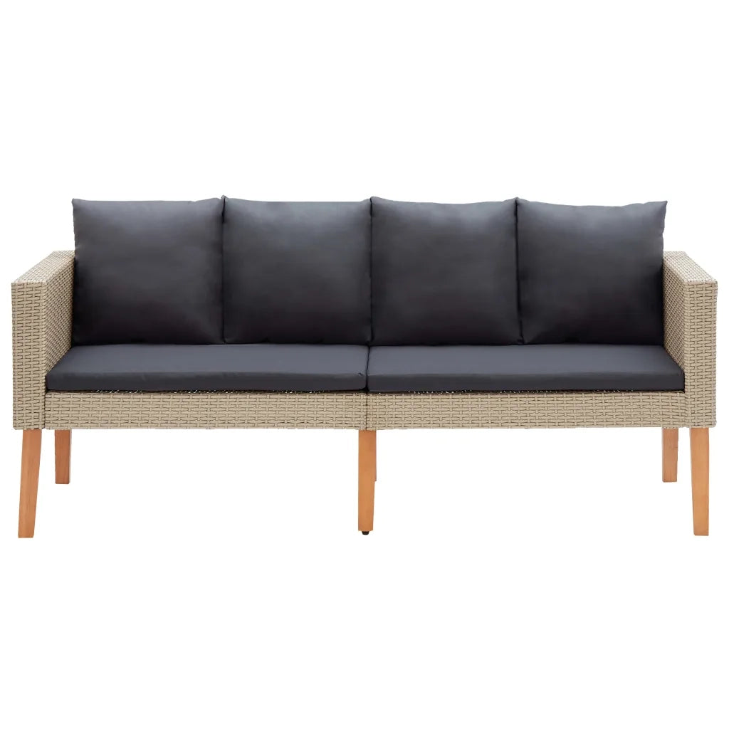 Set Divani da Giardino 2 pz con Cuscini in Polyrattan Beige 3059330