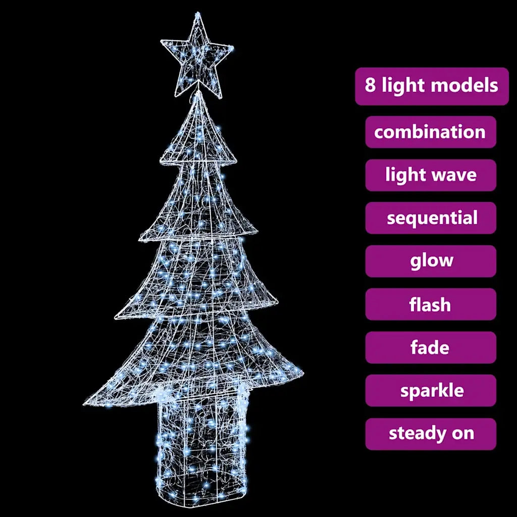 Albero di Natale con 240 LED-Luci decorative natalizie Bianco freddo 180 cm Acrilico 392886