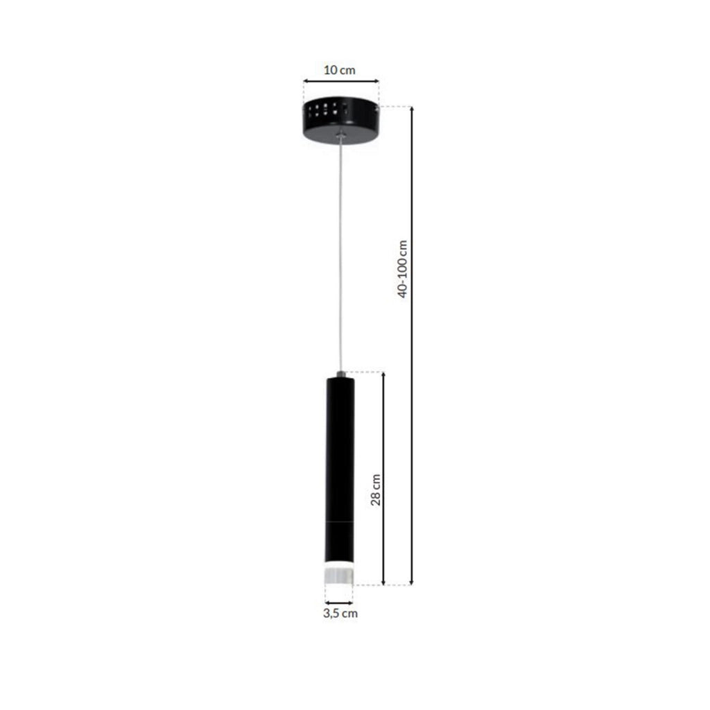 Lampada a sospensione Milagro Carbon LED 5W 4000K nera