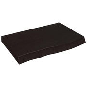Piano Tavolo | Superficie Tavolo | Piano Scrivania Marrone 60x40x(2-6) cm Rovere Massello Trattato