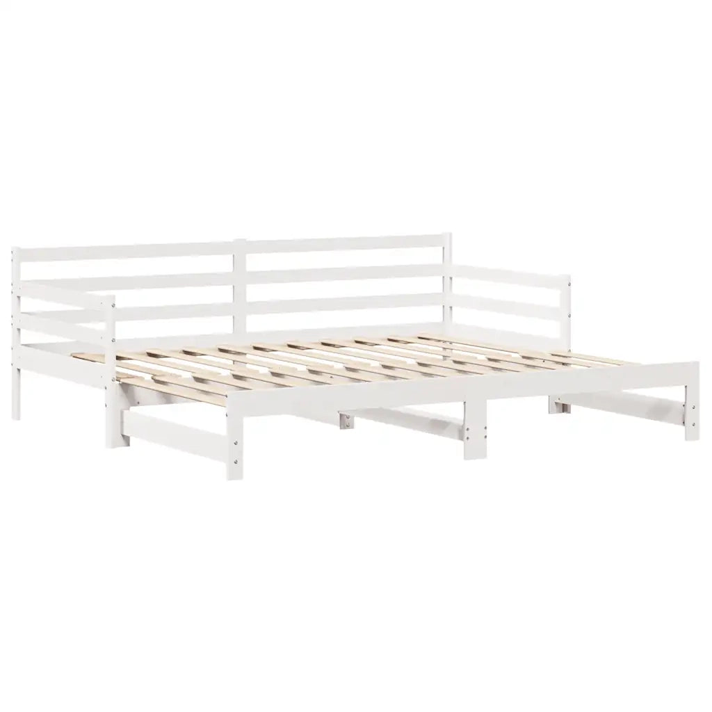 Letto Estraibile con Cassetti senza Materasso Bianco 90x200 cm