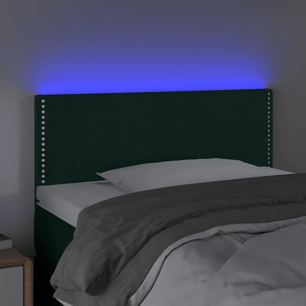 Testiera | Testata a LED Verde Scuro 100x5x78/88 cm in Velluto