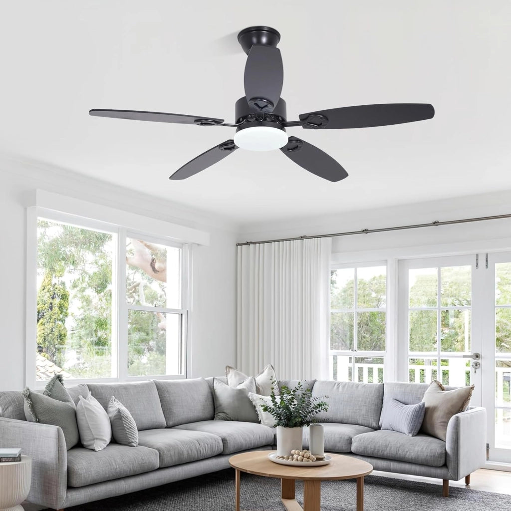 ZMH Ventilatore da Soffitto con Luce Funzionamento Silenzioso Pale a Doppia Faccia Luminosità Regolabile per Soggiorno