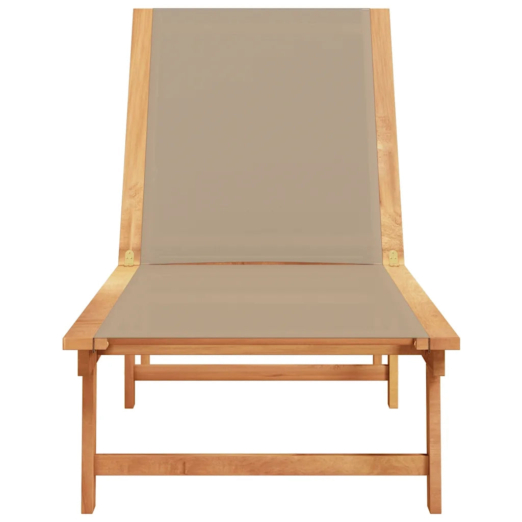 Lettino Prendisole Tortora Legno Massello di Acacia e Textilene 4008415