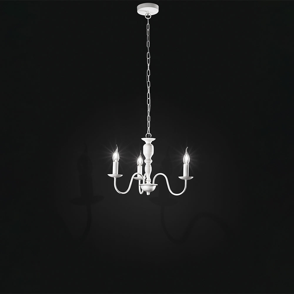 Lampadario Contemporaneo Ducale Metallo Bianco 3 Luci E14