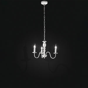 Lampadario Contemporaneo Ducale Metallo Bianco 3 Luci E14