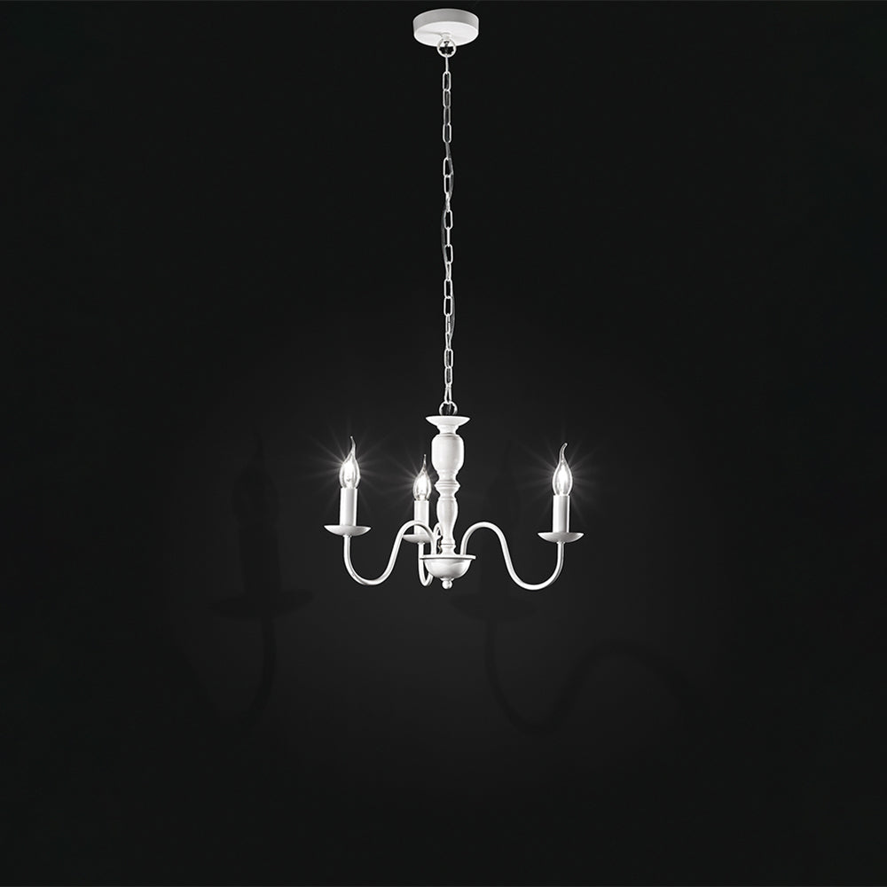 Lampadario Contemporaneo Ducale Metallo Bianco 3 Luci E14