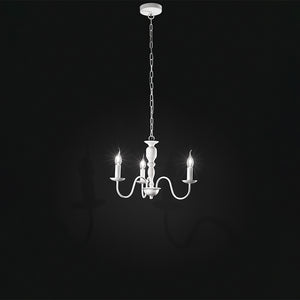 Lampadario Contemporaneo Ducale Metallo Bianco 3 Luci E14