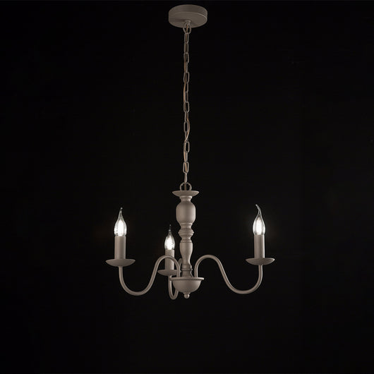 Lampadario Contemporaneo Ducale Metallo Tortora 3 Luci E14