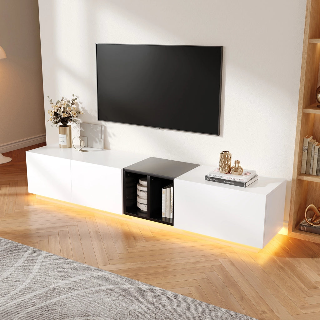 Mobile TV con Cassetti e Ripiani ¨C MINIMAL ¨C Nero e Bianco