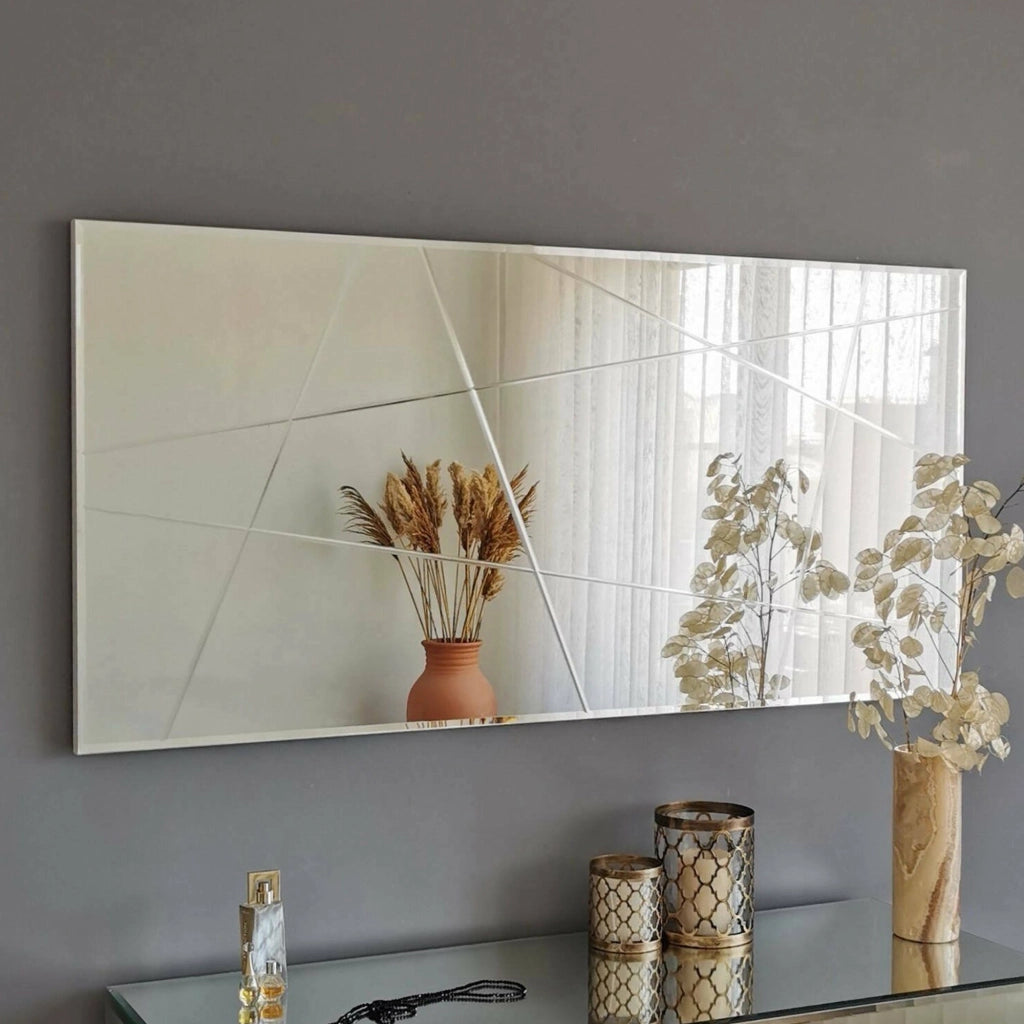 Thalatte, Specchio Materiale Struttura in Legno Nobilitato, 2.2x62h cm Argento