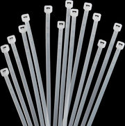 Caviatori bianchi da 20 cm con chiusura a raccordo - 1000 pezzi - resistenza 82 kg - avvolgibili con cinturino - cinturini di nylon con chiusura automatica - per uso interno ed esterno