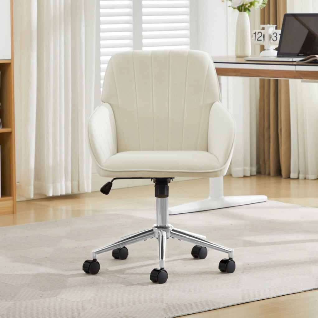 Sedia da ufficio girevole ergonomica con altezza regolabile e schienale imbottito
