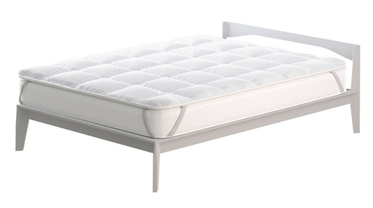 Topper Singolo Trapuntato 300 gr/mq con Elastici Basic Bianco