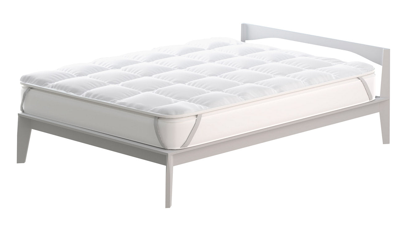 Topper 1 Piazza e Mezzo Trapuntato 300 gr/mq con Elastici Basic Bianco