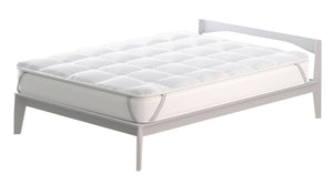 Topper 1 Piazza e Mezzo Trapuntato 300 gr/mq con Elastici Basic Bianco