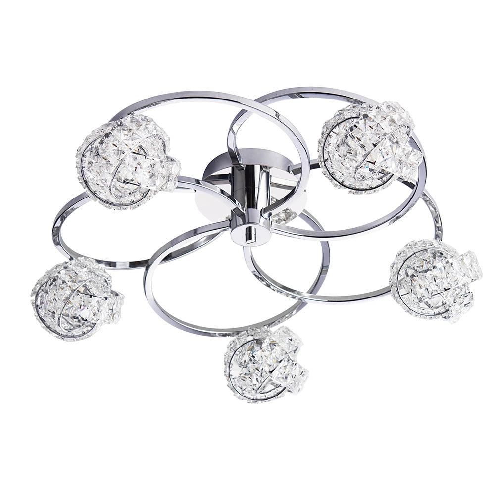 Plafoniera decorativa Talia Endon cromo cristallo 5xG9
