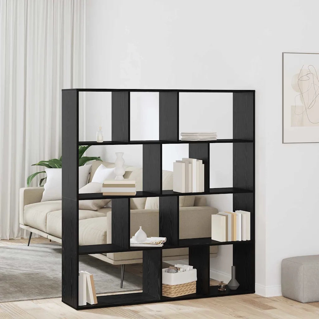 vidaXL Armadio per Libri Rovere nero 132 x 29 x 141.5 cm