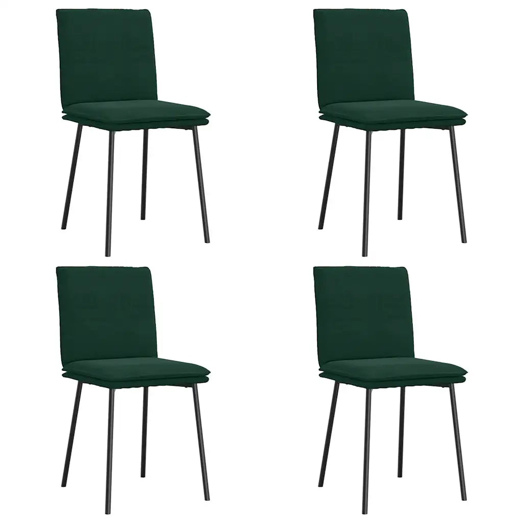 Sedie da Pranzo 4 pz Verde Scuro in Velluto