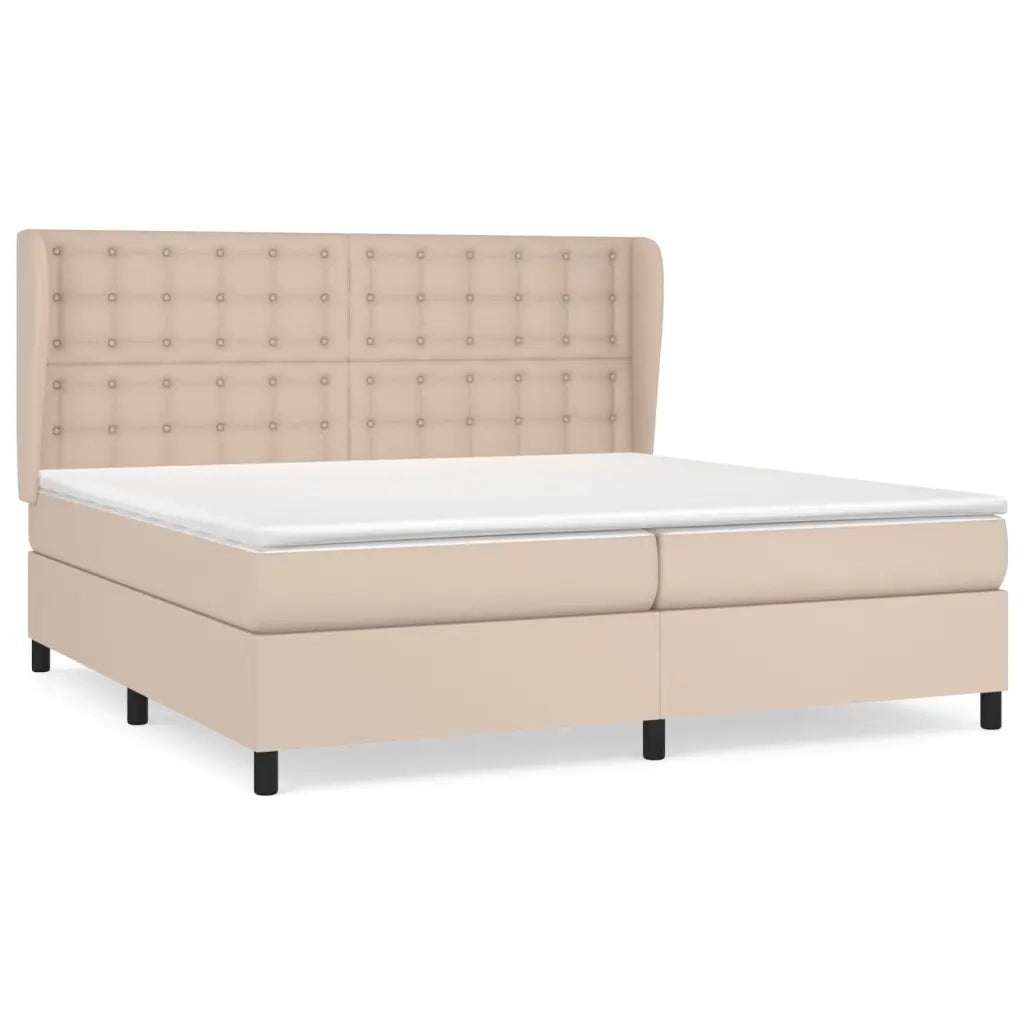 Giroletto a Molle con Materasso Cappuccino 200x200cm Similpelle 3129056