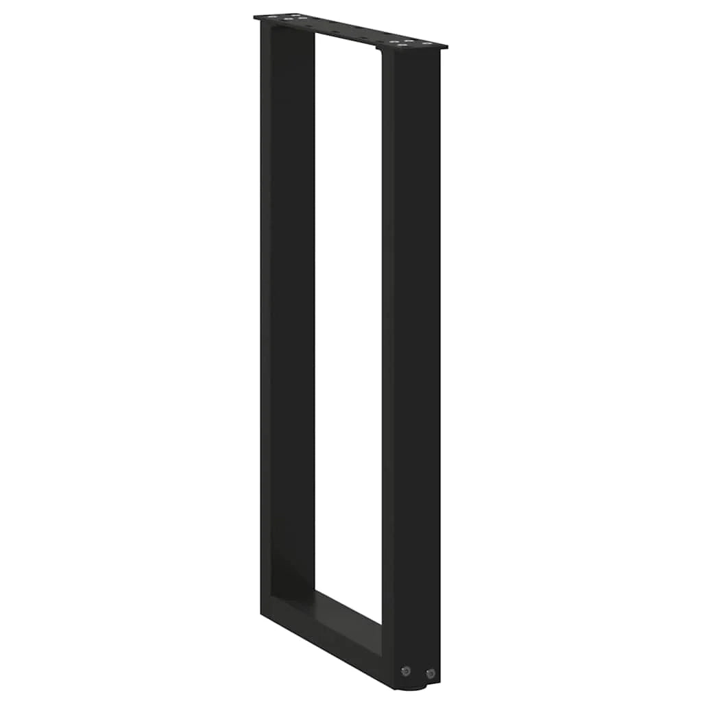 Set di 2 gambe per tavolo consolle a forma di U 38 x 73 cm con piedini regolabili design moderno acciaio nero 02_0057412