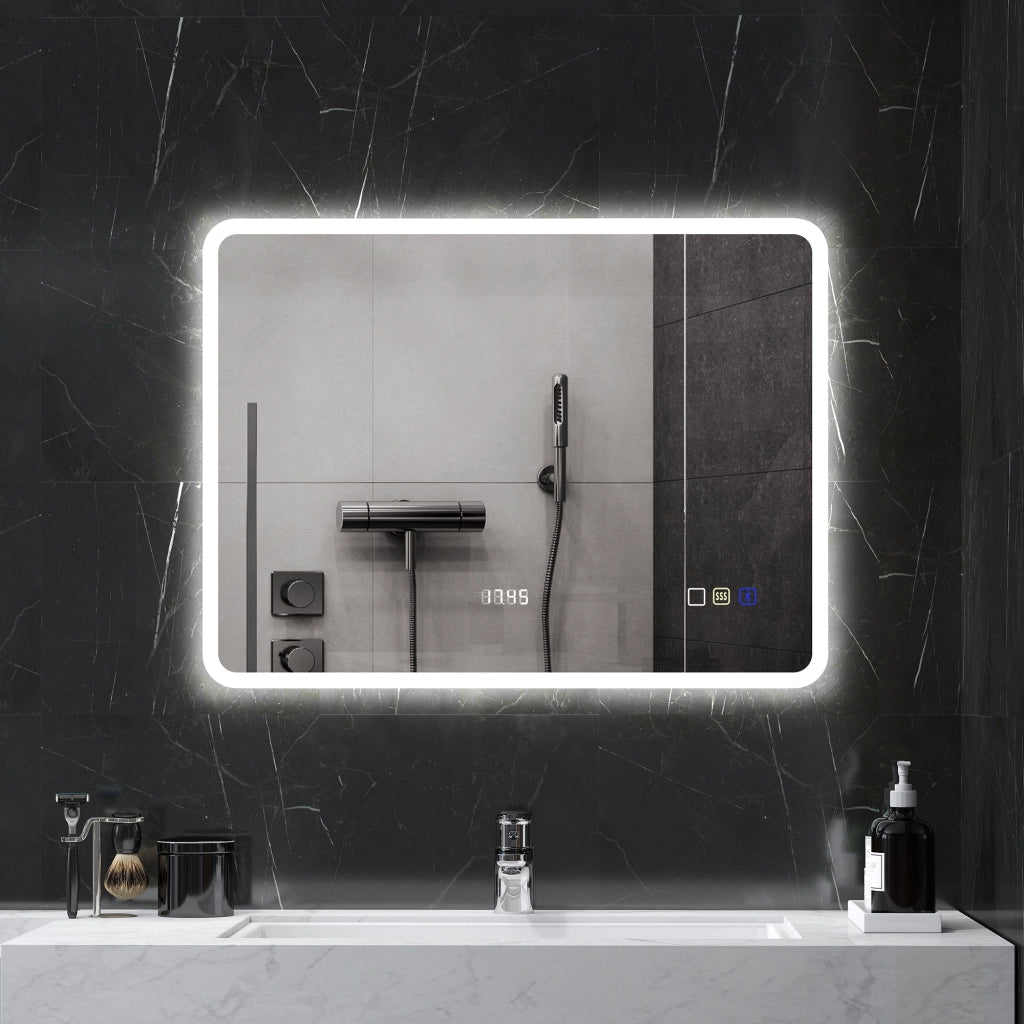 Specchio da Bagno con LED Bluetooth ¨C zephmum ¨C 80x60 cm Antivaho 3 Colori IP44