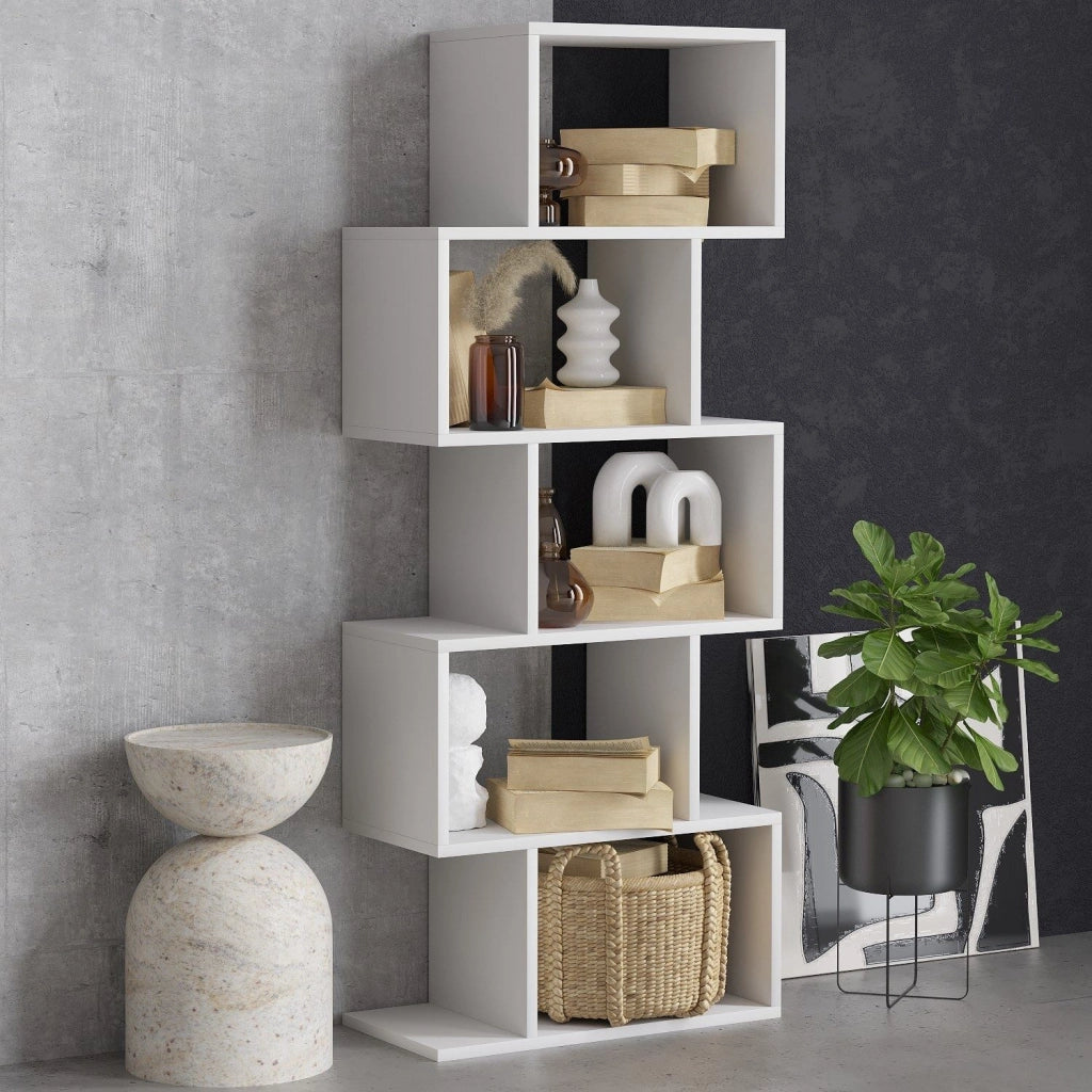 Libreria in legno "Meric" 60 x 30 x 150 cm - Bianco